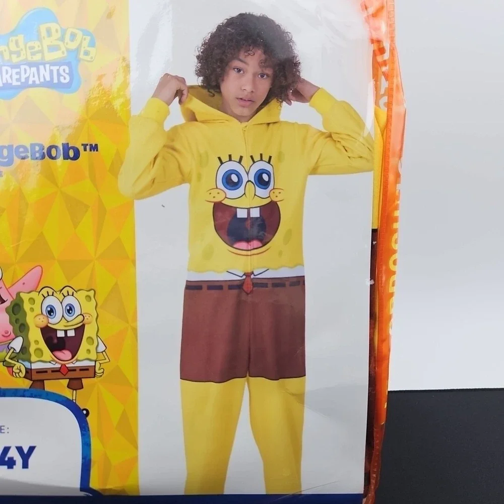 Spongebob Toddler Bodysuit‎ With Hood Halloween Costume Size 2-4Y New